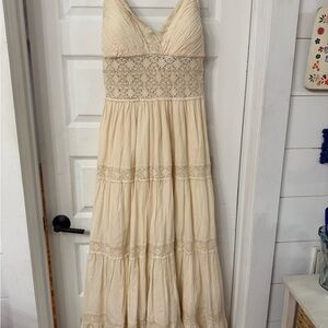 Chic Cream Lace Backless Dress